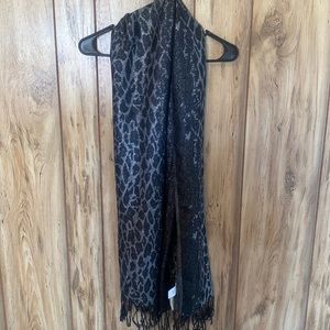 Sparkle cheetah print scarf